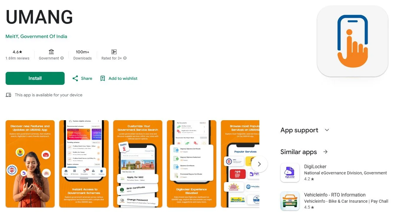 Driving Licence Download via UMANG